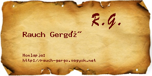 Rauch Gergő névjegykártya
